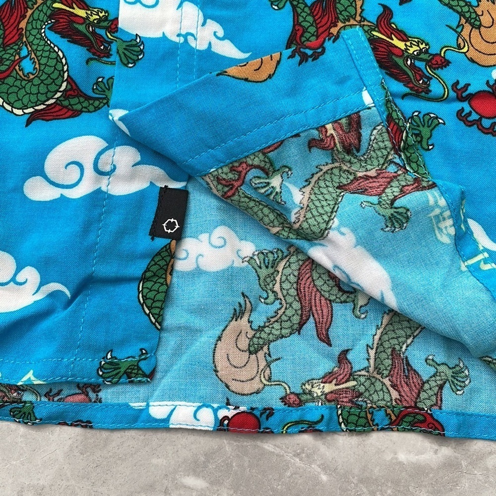 Men’s Empyre Button Down Short Sleeve Collared Dress Shirt With Dragons XL - Picture 7 of 16